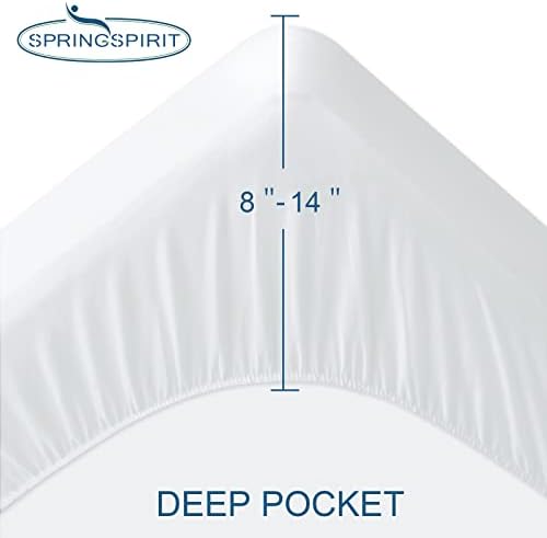Split King Mattress Protector - 14 Terry Waterproof Fitted Sheet Cover White