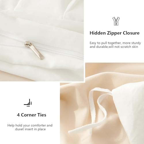 White Ruffle Duvet Cover Set 3Pcs King Size 100 Microfiber
