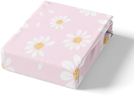 Manfei White Daisy Kids Fitted Sheet Set