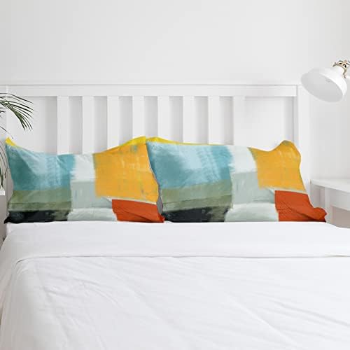ZOE GARDEN Orange Yellow Teal Duvet Cover Set