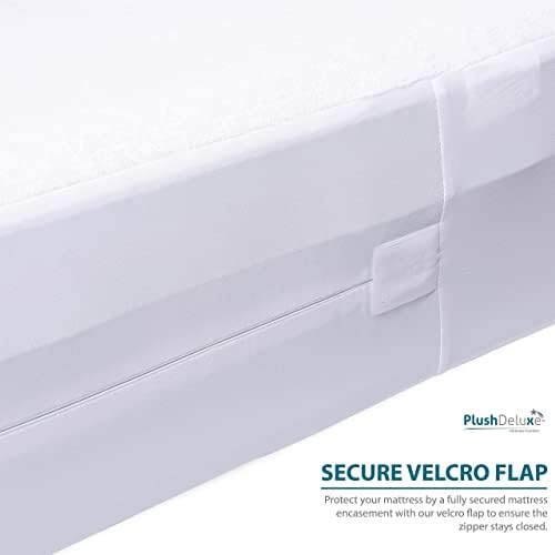 PlushDeluxe Twin-XL 39x80 Mattress Encasement - Waterproof Bedbug Proof 6-Sided Hypoallergenic