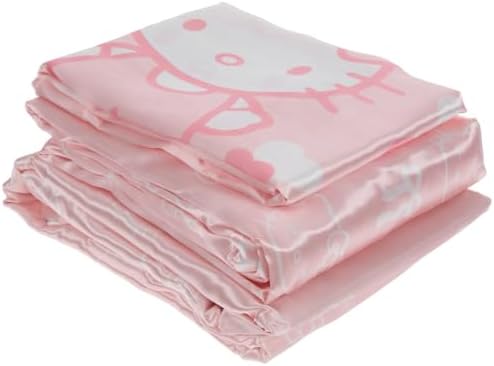 Hello Kitty Queen Sheet Set - Pink White with Bows and Hearts