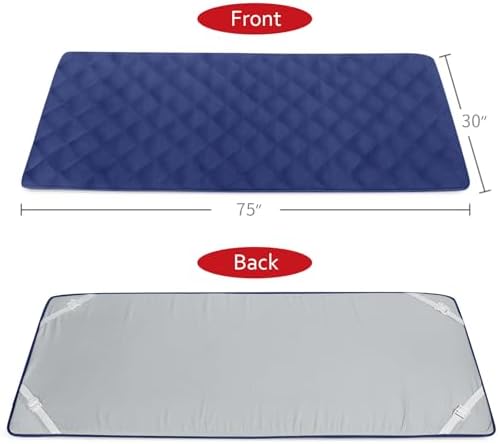 Moonsea Cot Mattress Topper Pad Quilted Navy 75x30