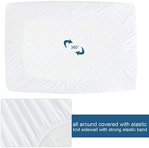 Split King Mattress Protector - 14 Terry Waterproof Fitted Sheet Cover White