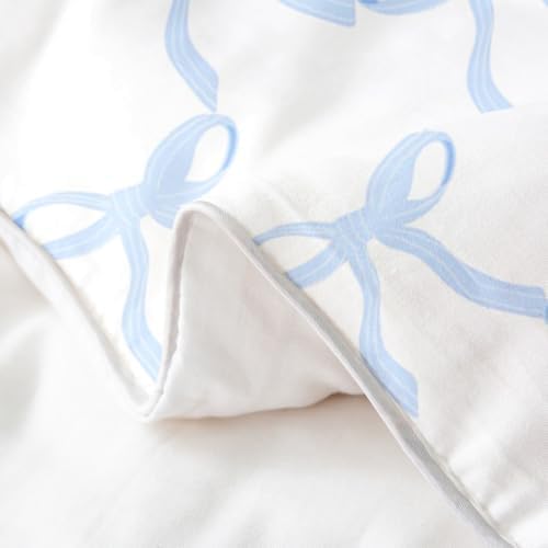 Feelyou Blue Bow Print Duvet Cover Set for Kids