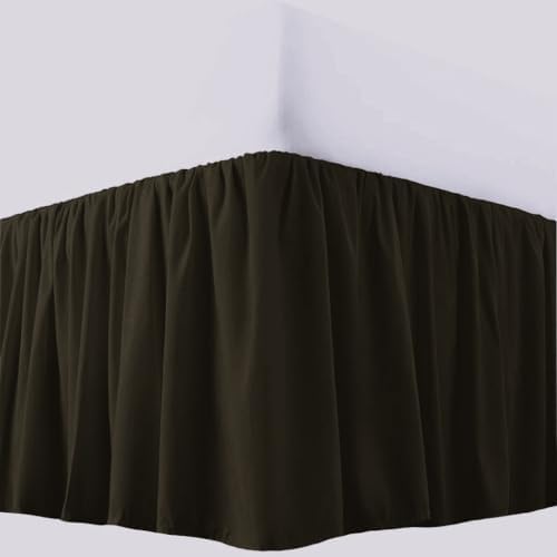 3 Sided Split Dust Ruffle Bed Skirt - Black 700 TC Egyptian Cotton
