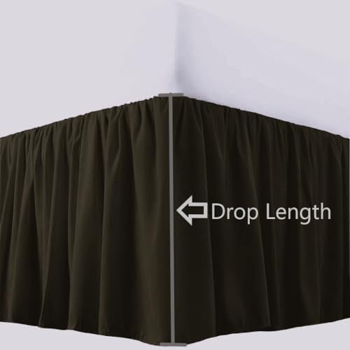 3 Sided Split Dust Ruffle Bed Skirt - Black 700 TC Egyptian Cotton