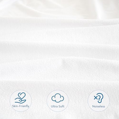Split King Mattress Protector - 14 Terry Waterproof Fitted Sheet Cover White