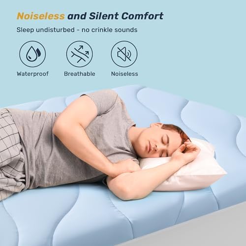 UNIKOME Waterproof Cooling Mattress Pad Twin - Light Blue 39x75