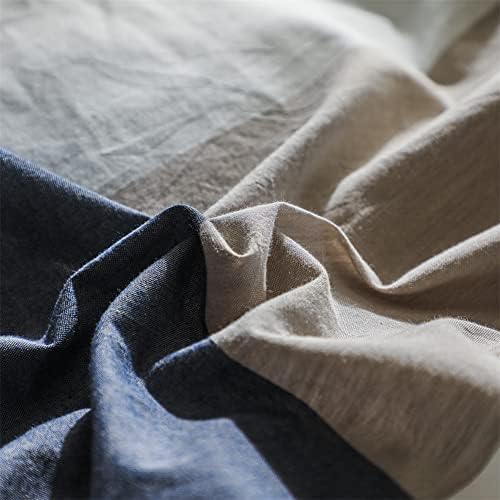 NSNLGSGC Twin Duvet Cover Set Navy Blue Linen Feel