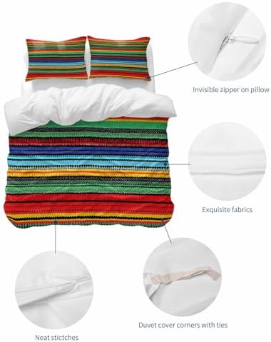 ZOE GARDEN Mexico Colored Stripes Duvet Cover Set