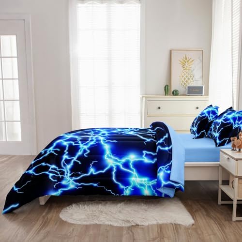Twin Bed in a Bag Lightning Comforter Set for Boys
