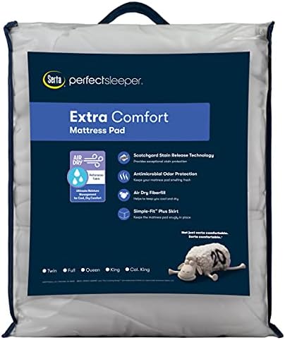 Serta Air Dry Mattress Pad with 15 Deep Pocket Queen White