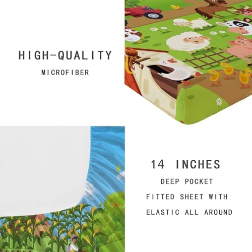 Yasida Farm Animal Cow Twin Fitted Sheet Set