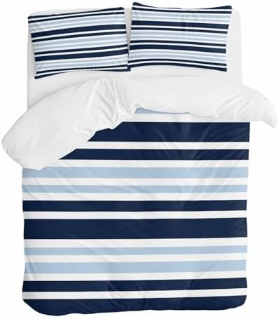Sabolny Dark Blue Queen Duvet Cover Set 3 Piece 1