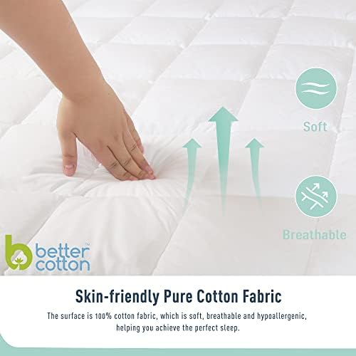 HOMTEC Queen Mattress Pad with Deep Pocket and Quilted Design