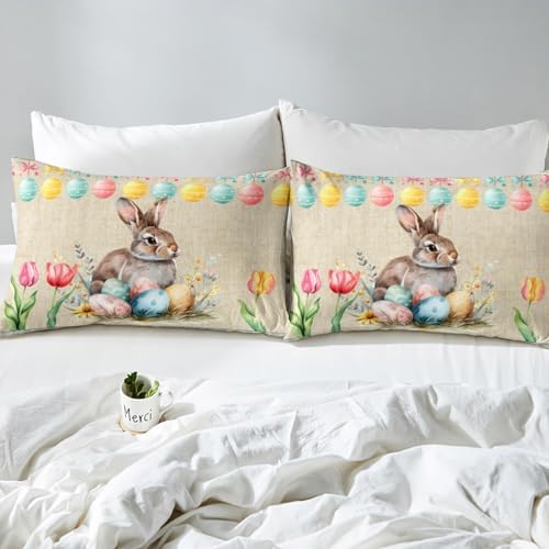 Homewish Cute Rabbit Kids Duvet Cover Set King Size 1