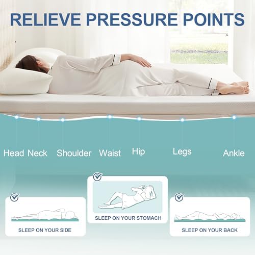 Eiayeebil 3 Inch Memory Foam Mattress Topper Queen