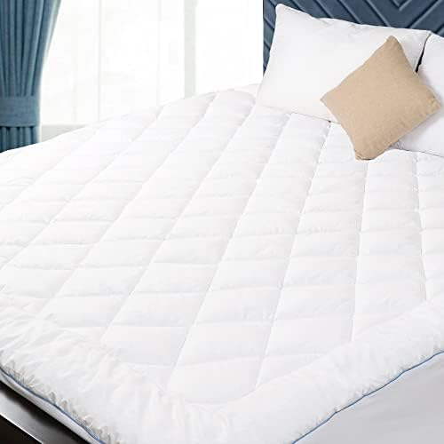 HOMTEC Queen Mattress Pad with Deep Pocket and Quilted Design