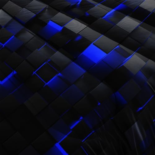 Geometric Blue Black Comforter Set 3 Piece Full Size 1