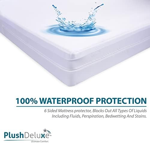 PlushDeluxe Twin-XL 39x80 Mattress Encasement - Waterproof Bedbug Proof 6-Sided Hypoallergenic