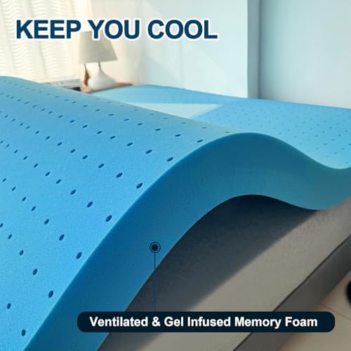 Yundo 2 Inch Memory Foam Mattress Topper for Back Pain