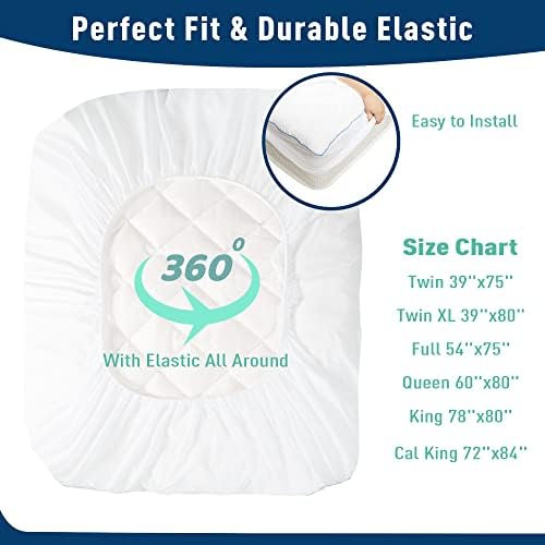 HOMTEC Queen Mattress Pad with Deep Pocket and Quilted Design