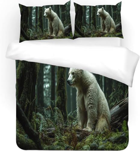 GIPNIAU Bear Duvet Cover Set with Pillow Cases California King