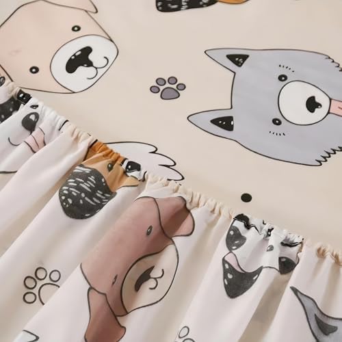 SDY 3PCS Dog Fitted Sheet Set with Pillowcases 1