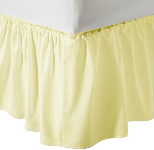 3 Sided Split Dust Ruffled Bed Skirt Ivory 700 TC