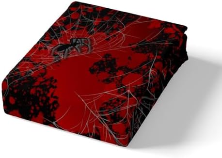 Castle Fairy 3D Spider Web Twin Fitted Sheet Set Red Tie Dye