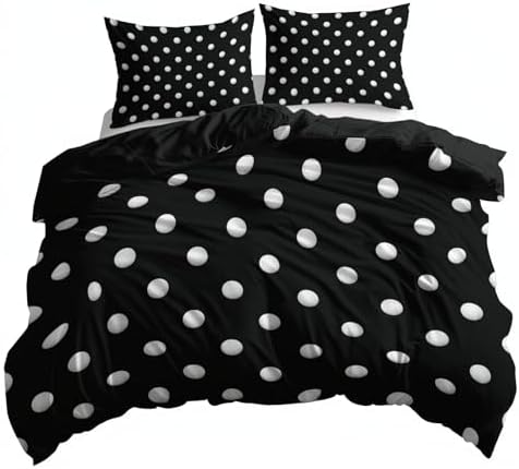 White Polka Dots Duvet Cover Set for Kids and Adults