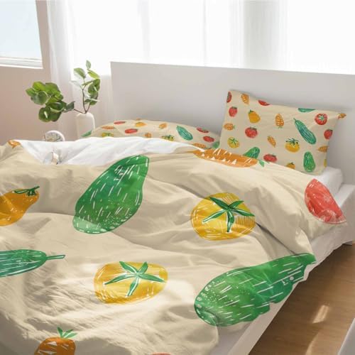 Alandar Home 3 Piece Farm Vegetable Duvet Cover Set 1