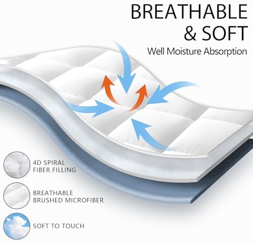 TEXARTIST Mattress Pad Quilted Fitted Cover with 8-21 Inch Deep Pocket