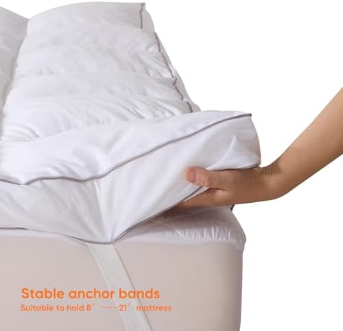 ABROLOY Memory Foam Queen Mattress Topper with 3 Inch Shredded Foam