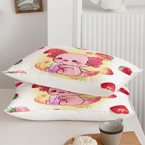 QOOMO Axolotl Comforter Set for Kids Bedroom Decor