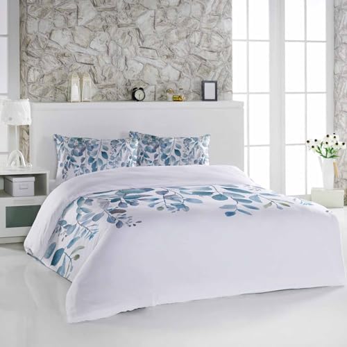 Alandar Home Duvet Cover Set Pastoral Blue Eucalyptus Leaves 1