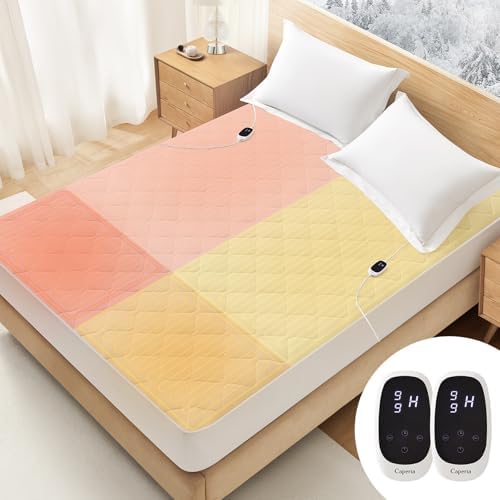 Caperia Heated Mattress Pad Cal King 72x84 Multizone 9 Heat Settings Auto Off