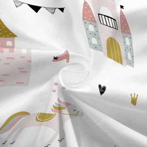 MUSOLEI Princess Fitted Sheet Set - Twin Size Cute Girl Bedding