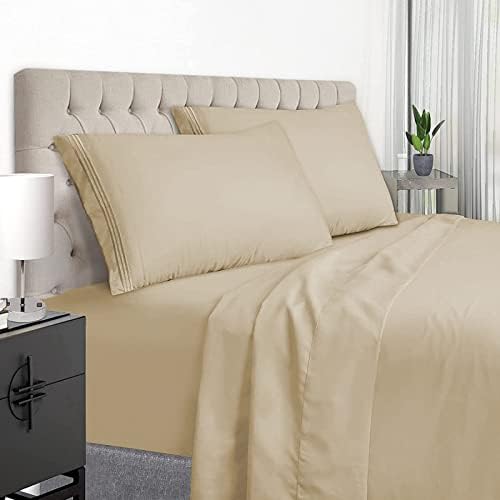 EaseHome Beige Twin Sheet Set for Boys and Teens