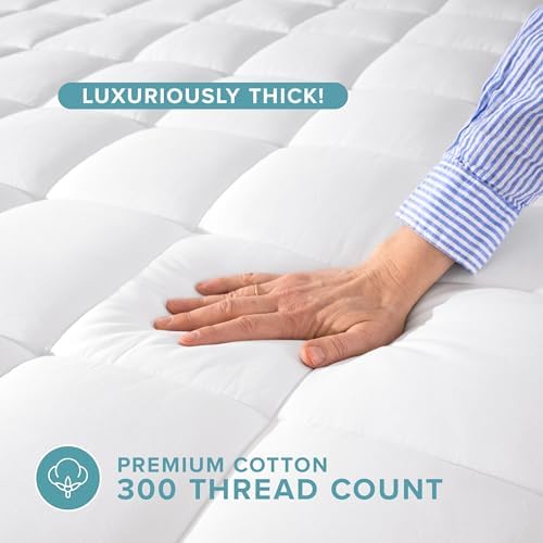 Bare Home Queen Mattress Toppers Cotton Plush Pad 1
