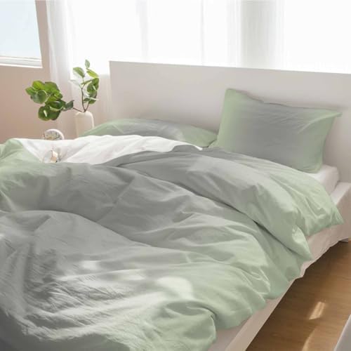 Alandar Home Duvet Cover Set Sage Green Grey Gradient
