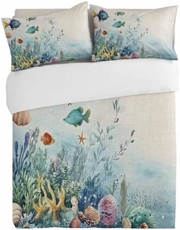 3 Piece Bedding Set with Cartoon Fish Design