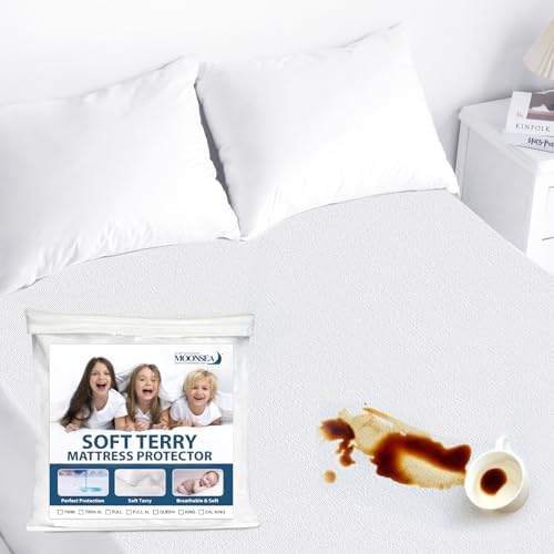 Moonsea Waterproof Terry Mattress Protector Twin Size