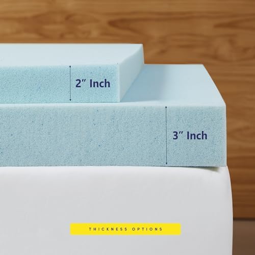 Sweet Home Collection Twin Gel Memory Foam Mattress Toppers