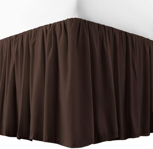 3 Sided Split Dust Ruffle Bed Skirt in Chocolate 1