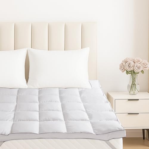 ABROLOY Memory Foam Queen Mattress Topper with 3 Inch Shredded Foam