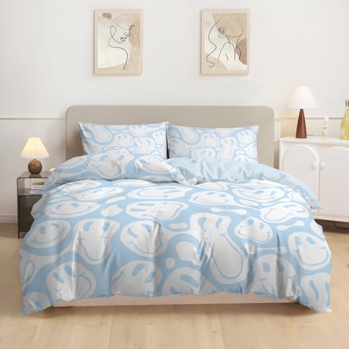 Watbro Soft Microfiber Duvet Set Twin Light Blue