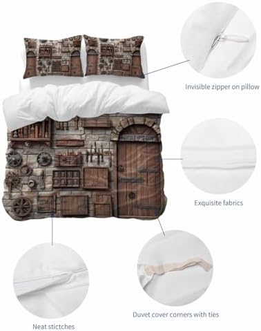 ZOE GARDEN Rustic Antique Duvet Cover Set 3 Pc