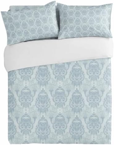 3 Piece Bedding Set Baroque Blue Floral Duvet Cover Set